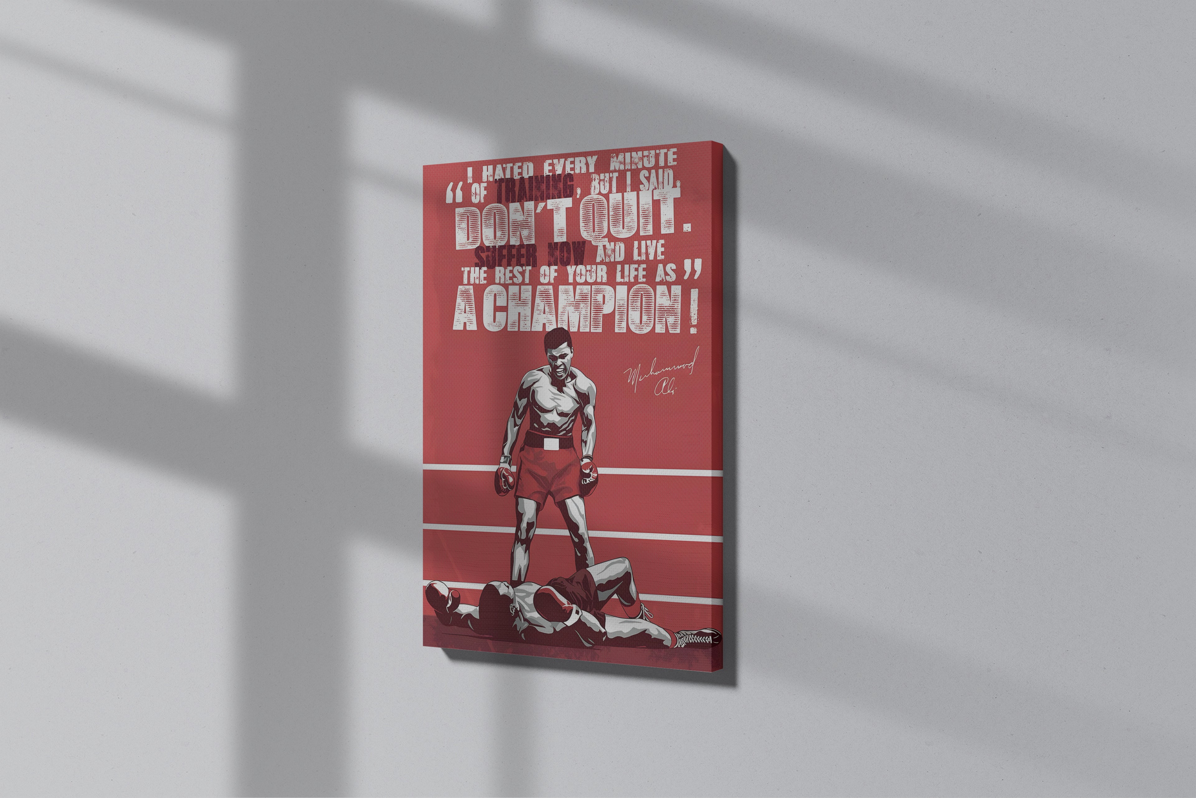 GeekCultcha Muhammad Ali Championship Themed Premium Canvas Painting