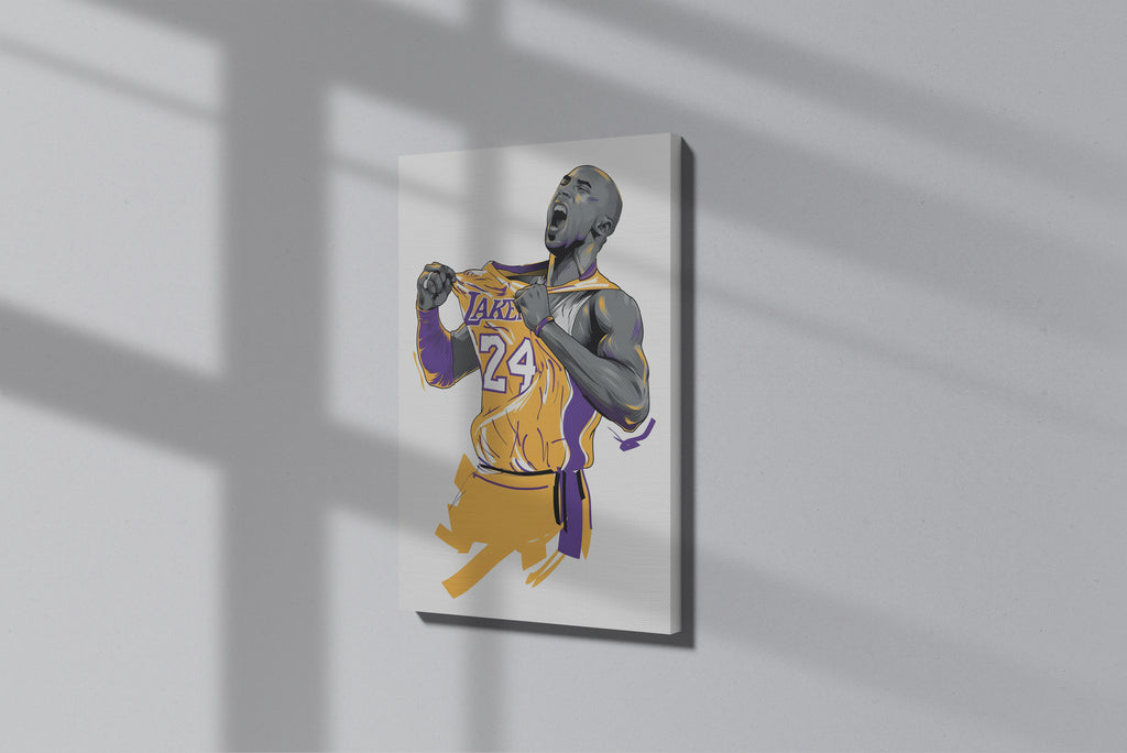 GeekCultcha Los Angeles Lakers Kobe Bryant Premium Canvas Print