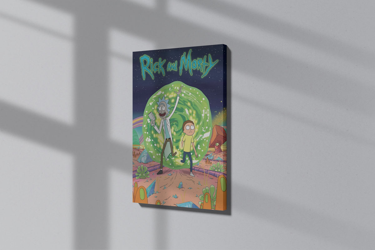 GeekCultcha Rick and Morty Portal Premium Canvas Print