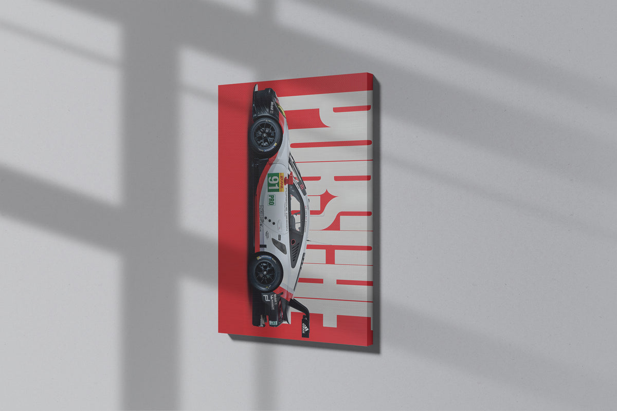GeekCultcha Porsche Race Car Premium Canvas Painting