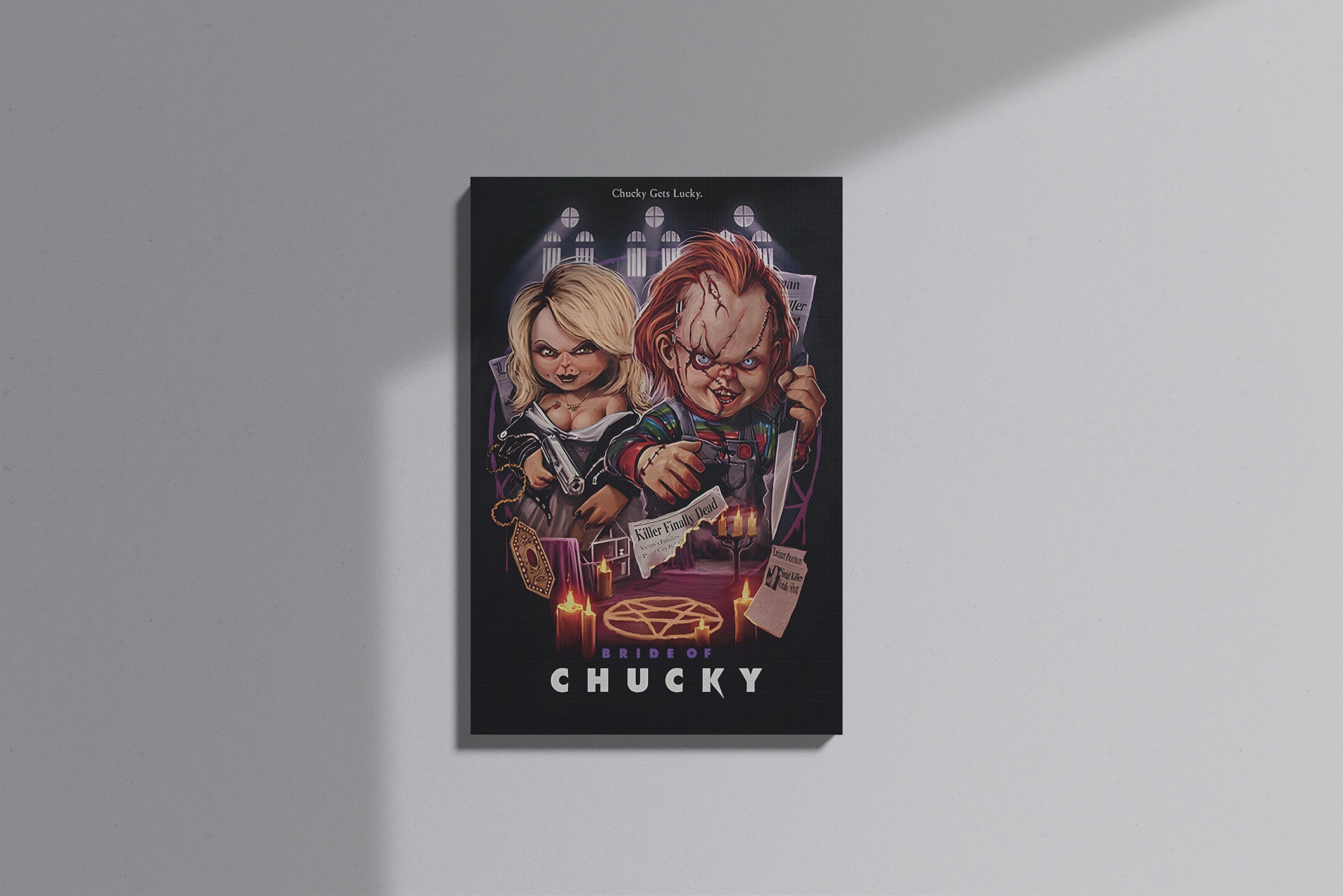 GeekCultcha Bride of Chucky Chucky and Tiffany Premium Canvas Print