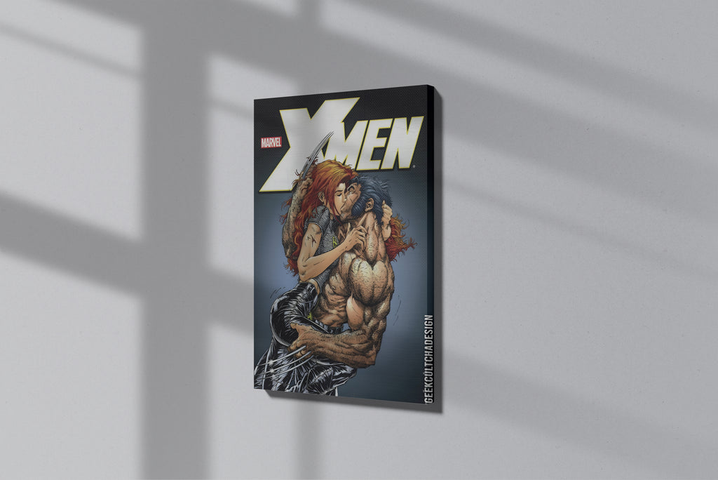 GeekCultcha X-Men Jean Gray and Wolverine Premium Canvas Print