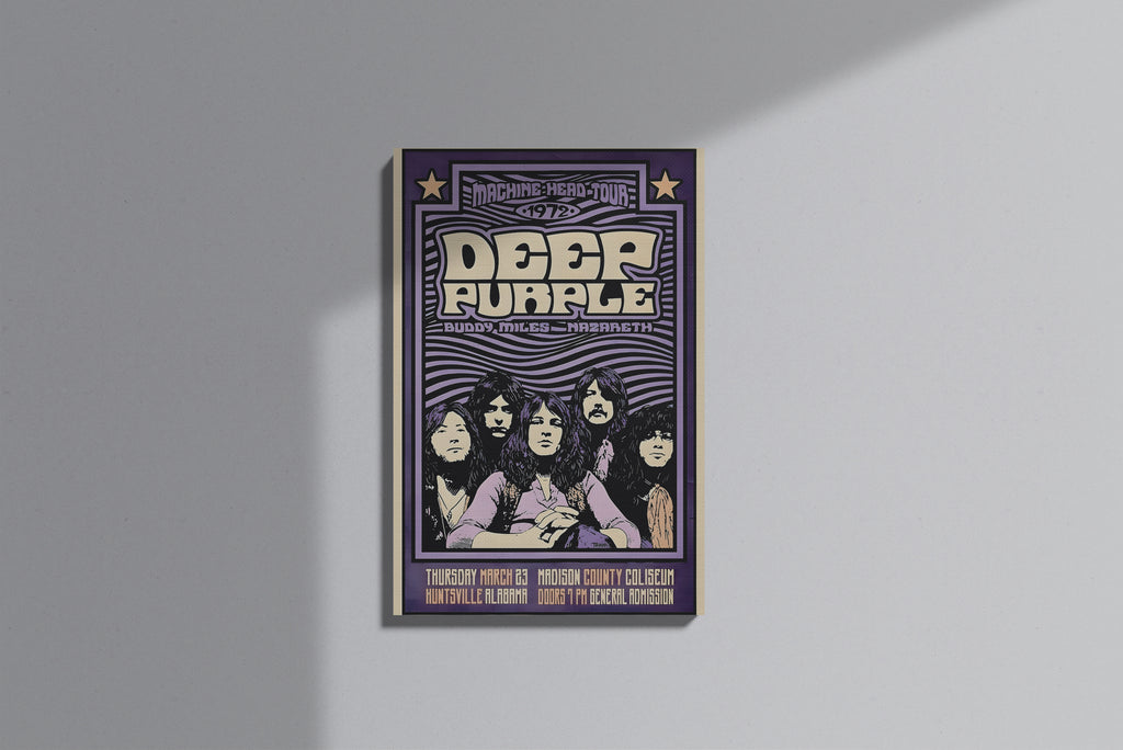 GeekCultcha Deep Purple 1972 Tour Poster Premium Canvas Print