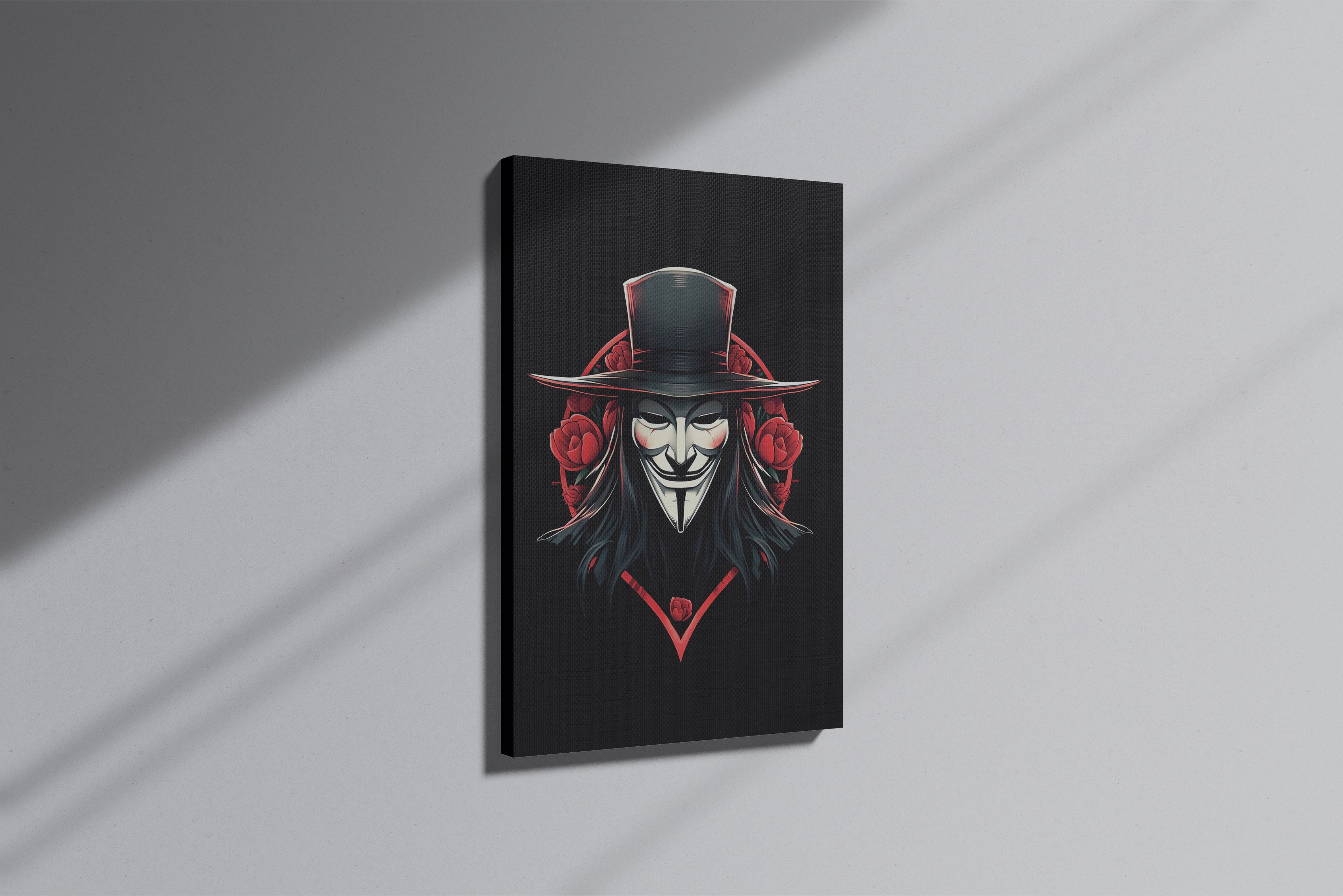 GeekCultcha V for Vendetta Guy Fawkes Premium Canvas Print