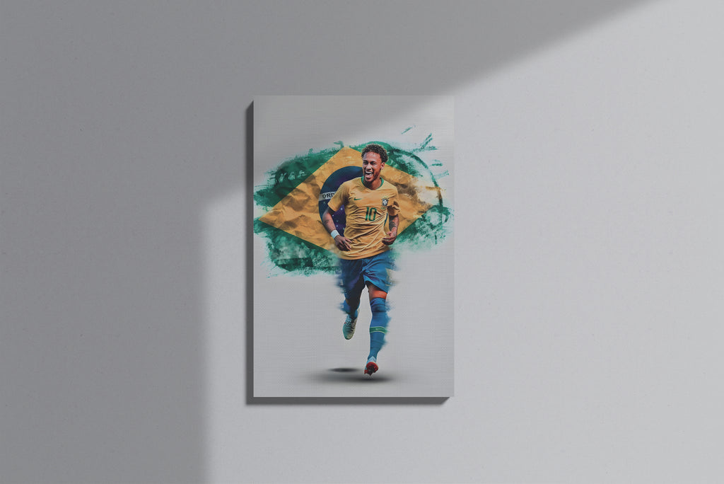 GeekCultcha Brazil Football Neymar Premium Canvas Painting