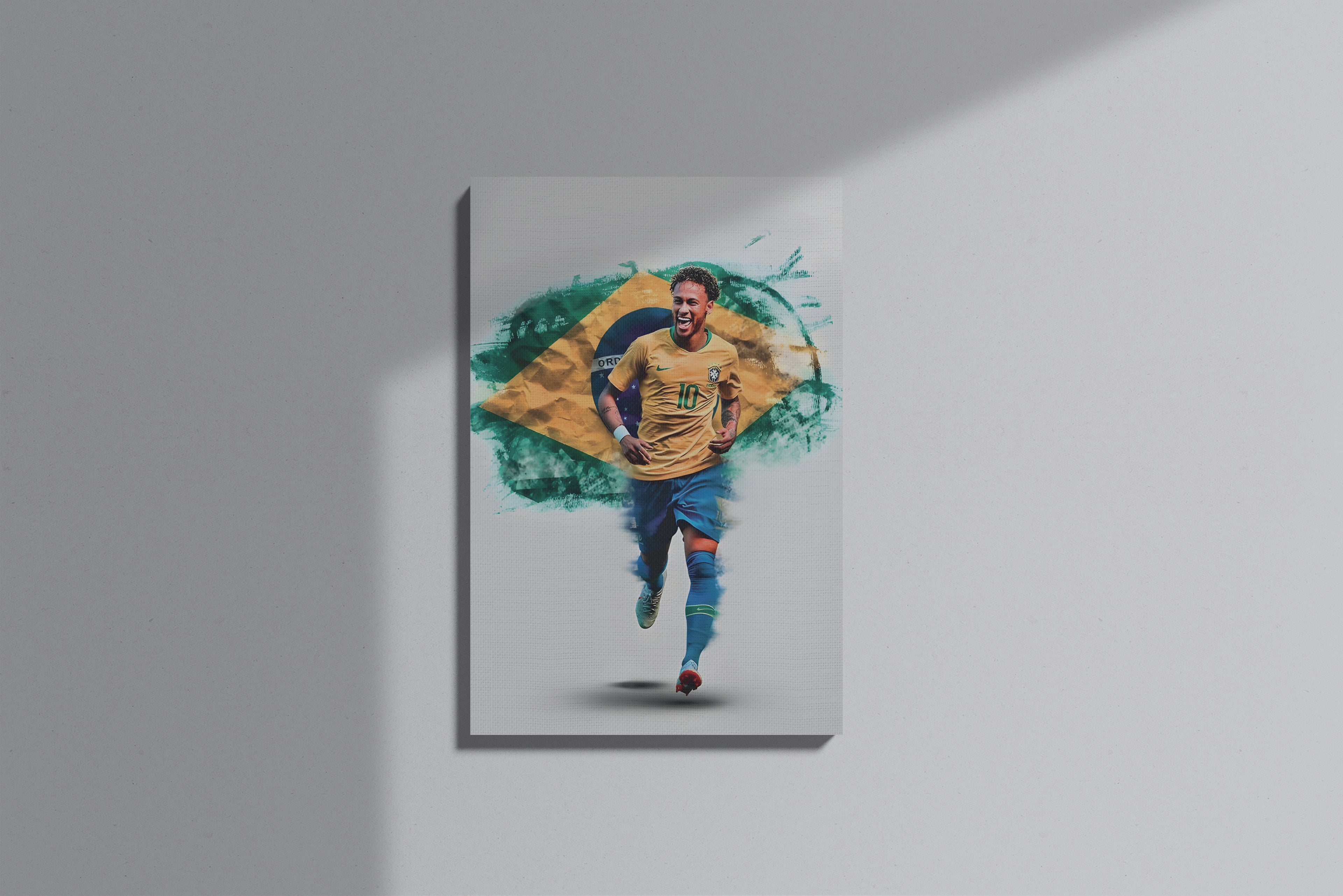 GeekCultcha Brazil Football Neymar Premium Canvas Painting