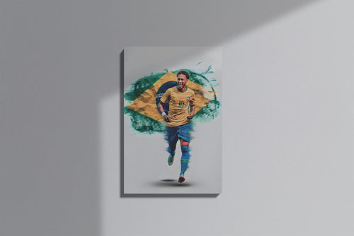 GeekCultcha Brazil Football Neymar Premium Canvas Painting