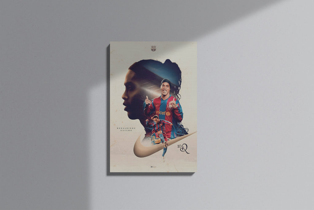 GeekCultcha FC Barcelona Ronaldinho Premium Canvas Print