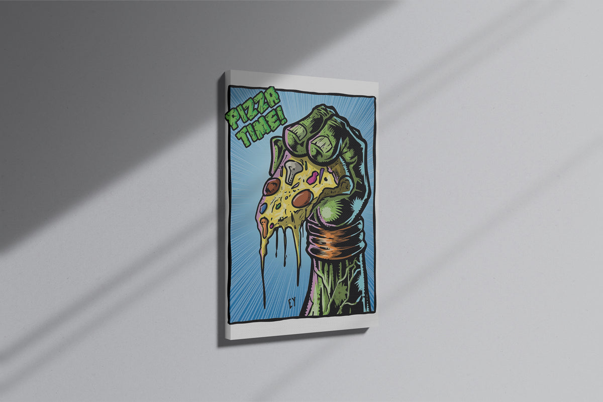 GeekCultcha Teenage Mutant Ninja Turtles Pizza Time Premium Canvas Painting
