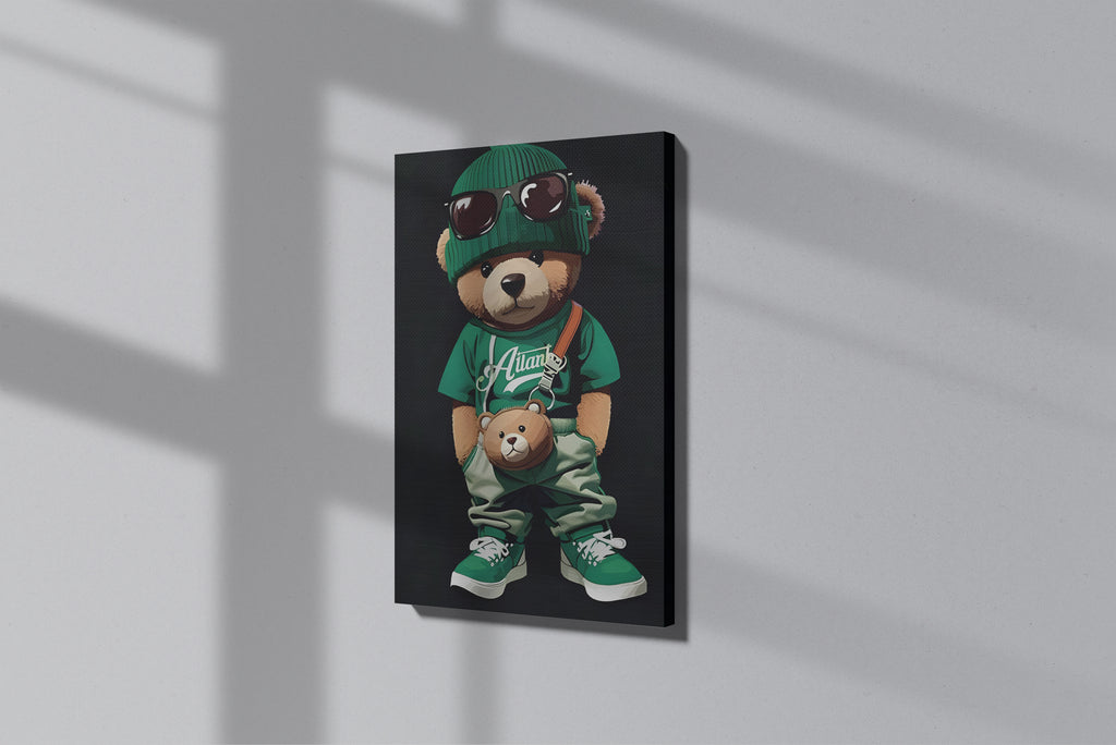GeekCultcha Teddy Bear Streetwear Premium Canvas Print