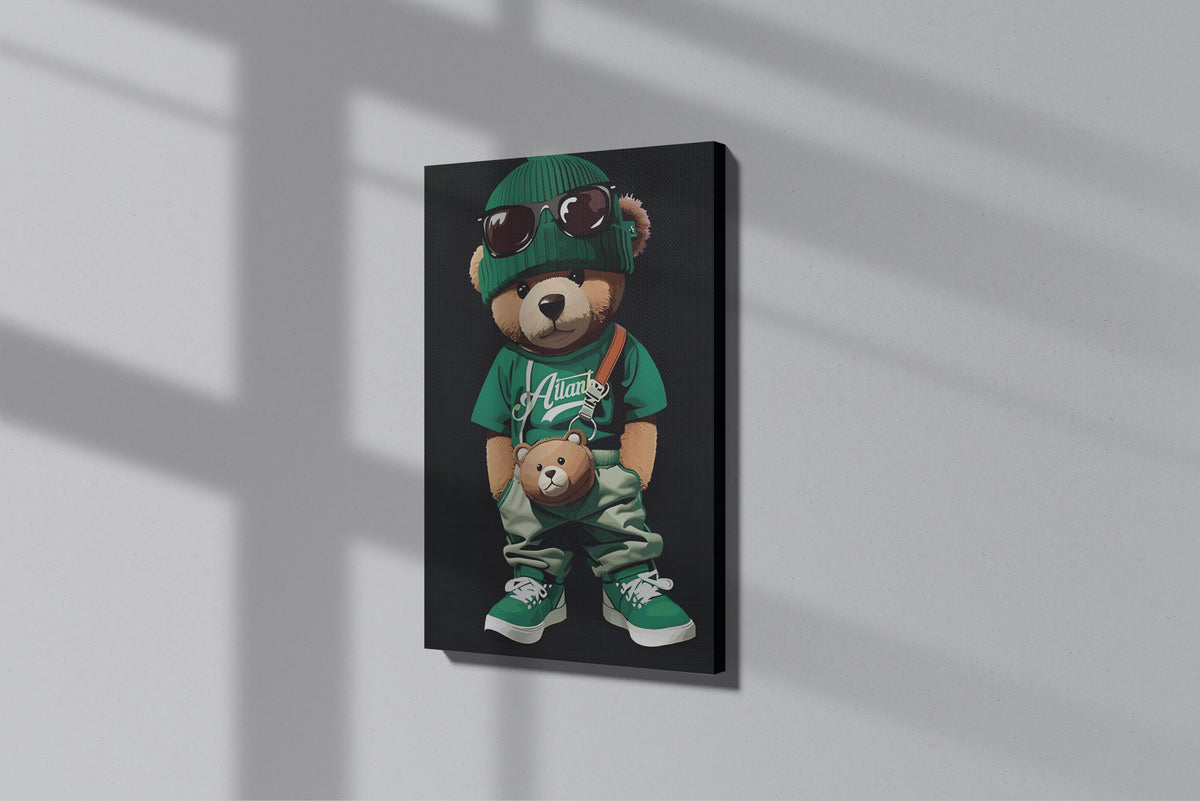 GeekCultcha Teddy Bear Streetwear Premium Canvas Print