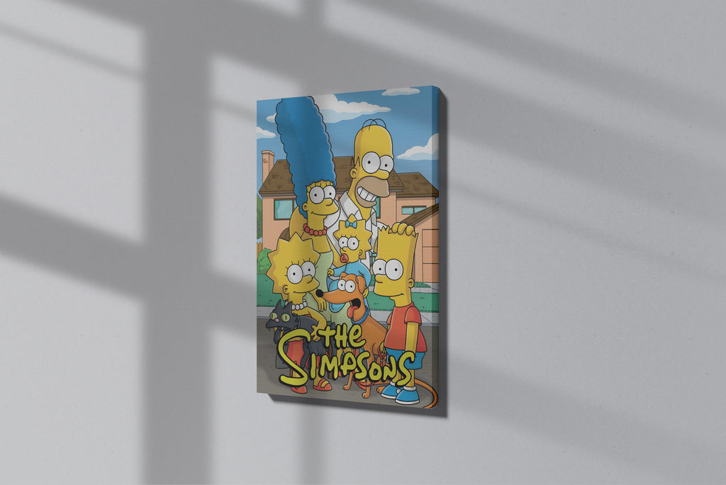 GeekCultcha The Simpsons Family Portrait Premium Canvas Painting
