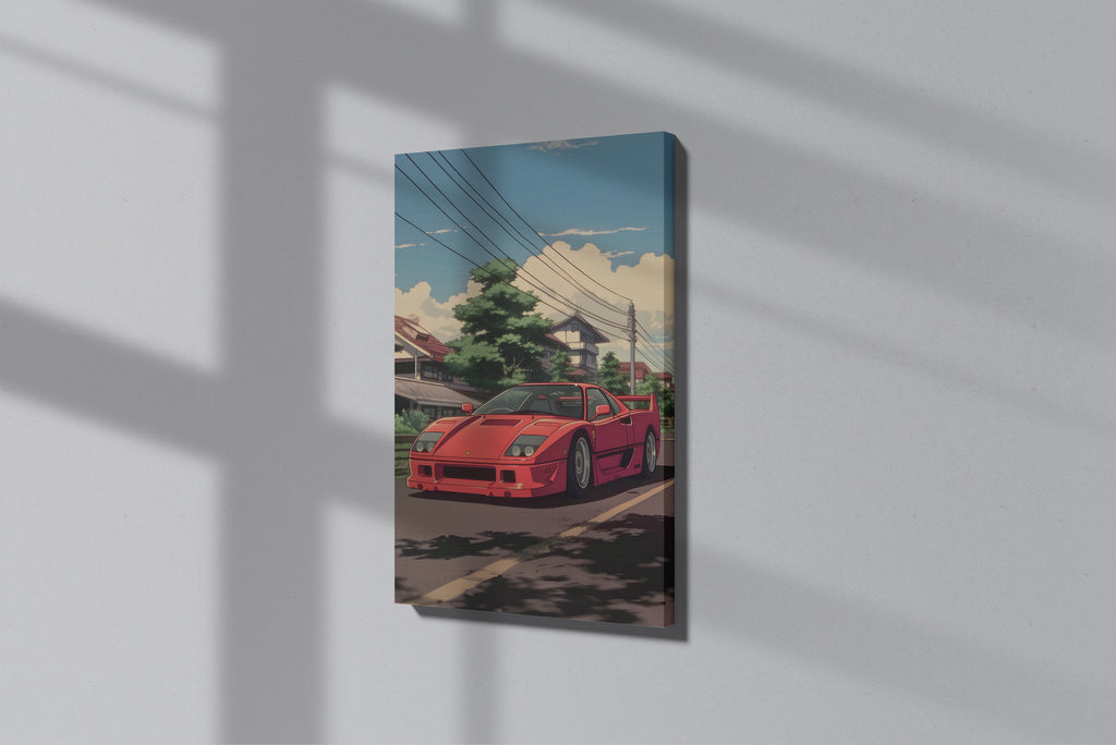 GeekCultcha Anime Ferrari Themed Premium Canvas Painting