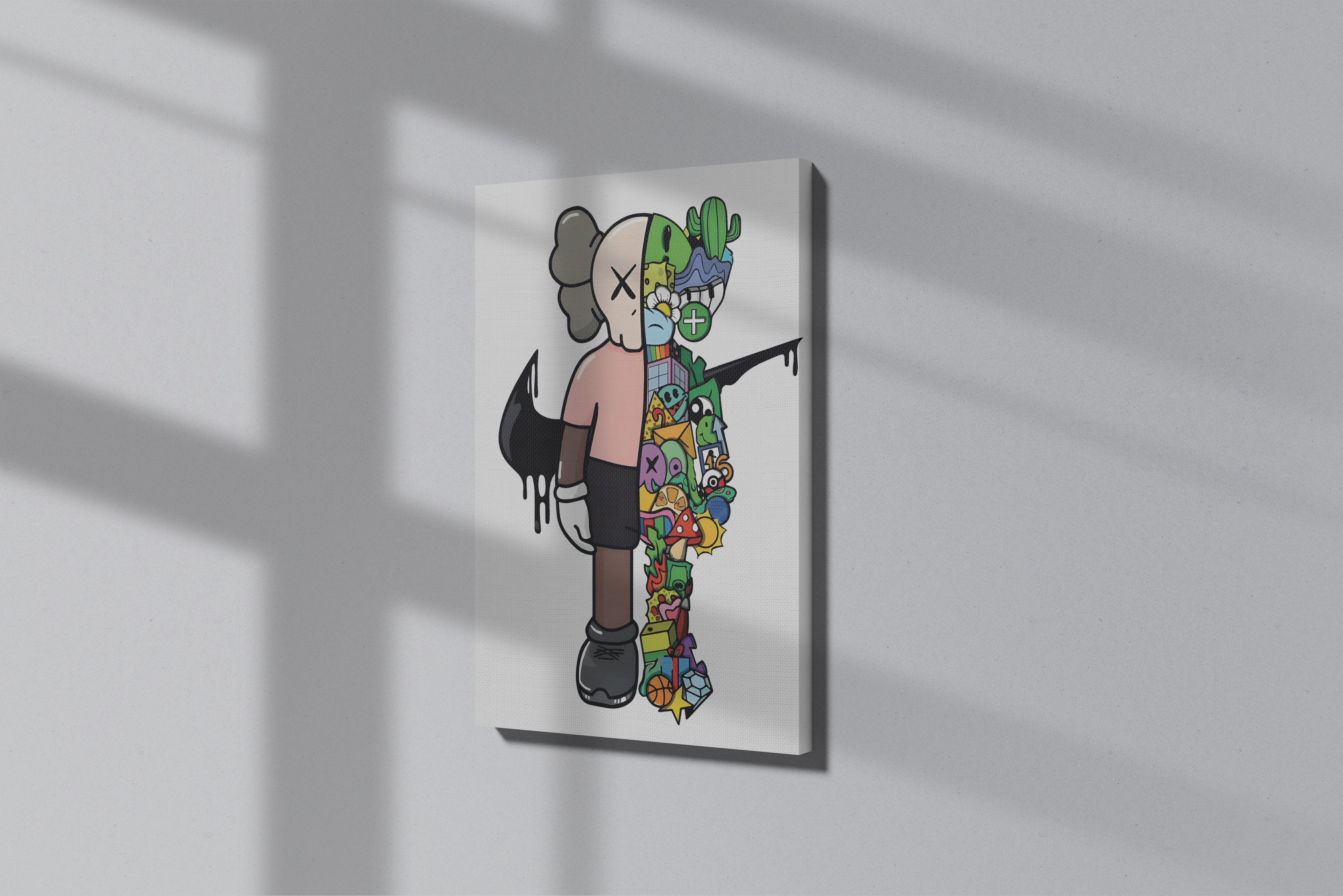 GeekCultcha KAWS Style Modern Doodle Premium Canvas Painting