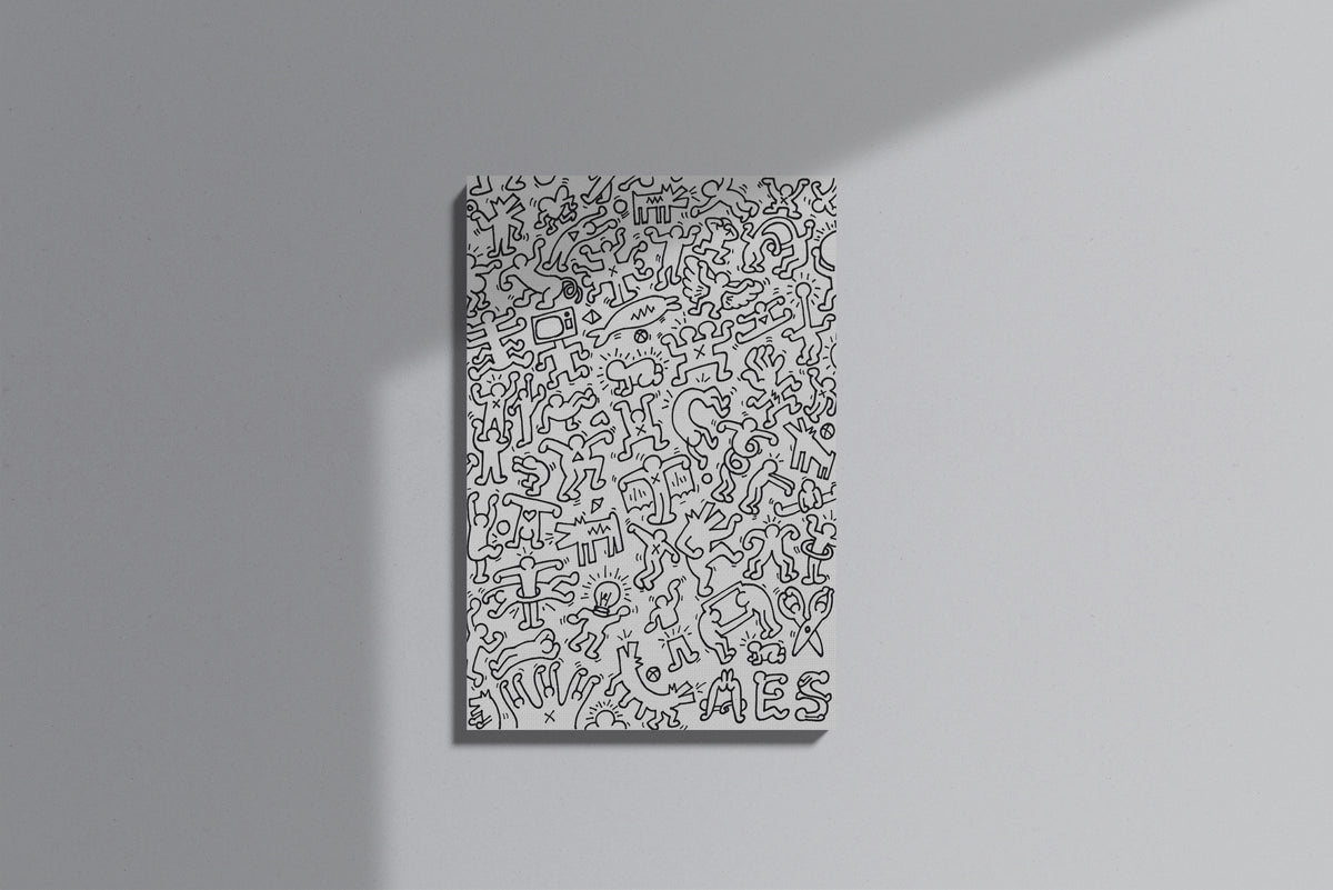 GeekCultcha Keith Haring Stylized Art Premium Canvas Print