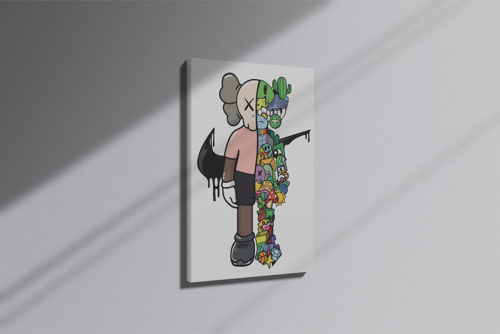 GeekCultcha KAWS Style Modern Doodle Premium Canvas Painting