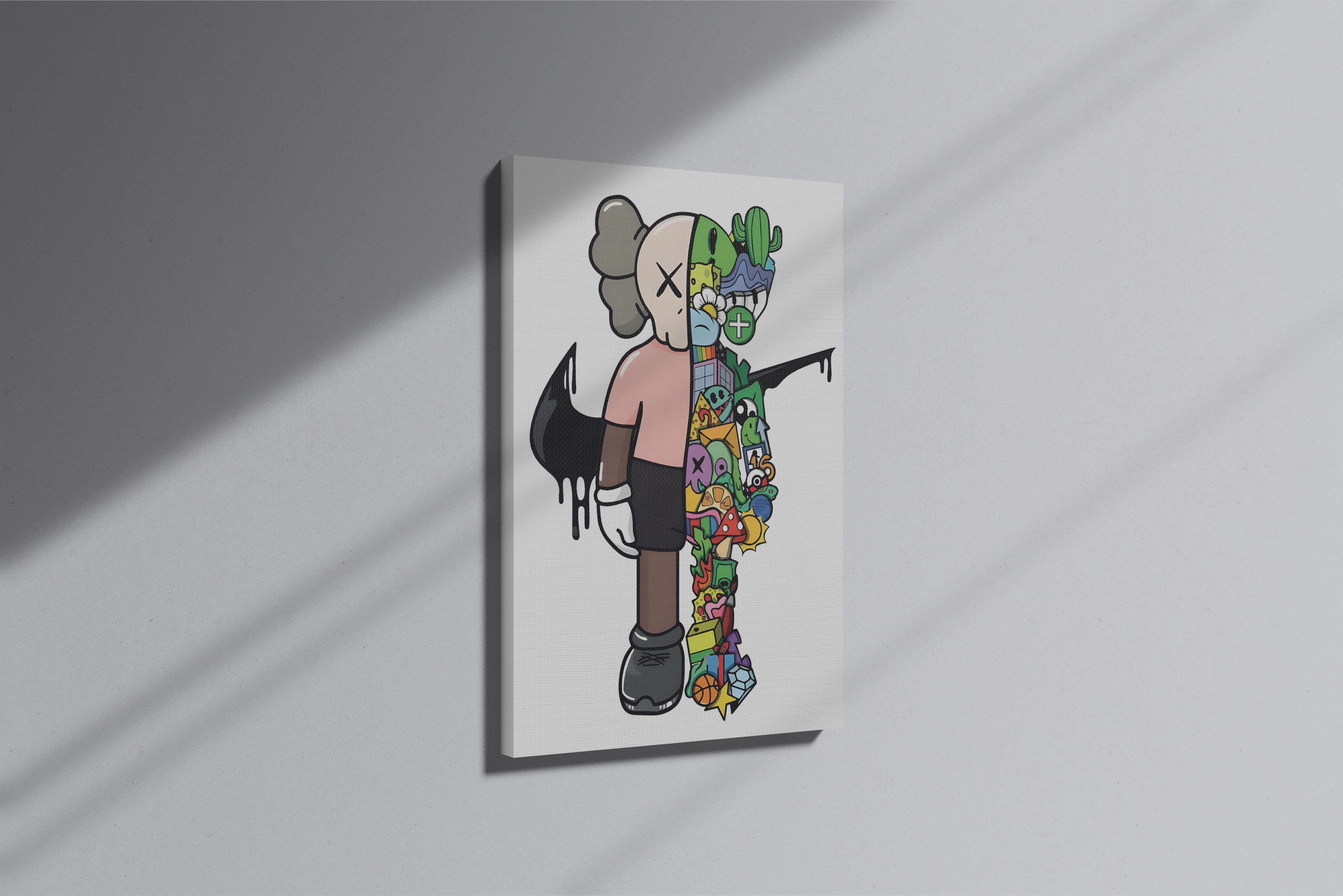 GeekCultcha KAWS Style Modern Doodle Premium Canvas Painting