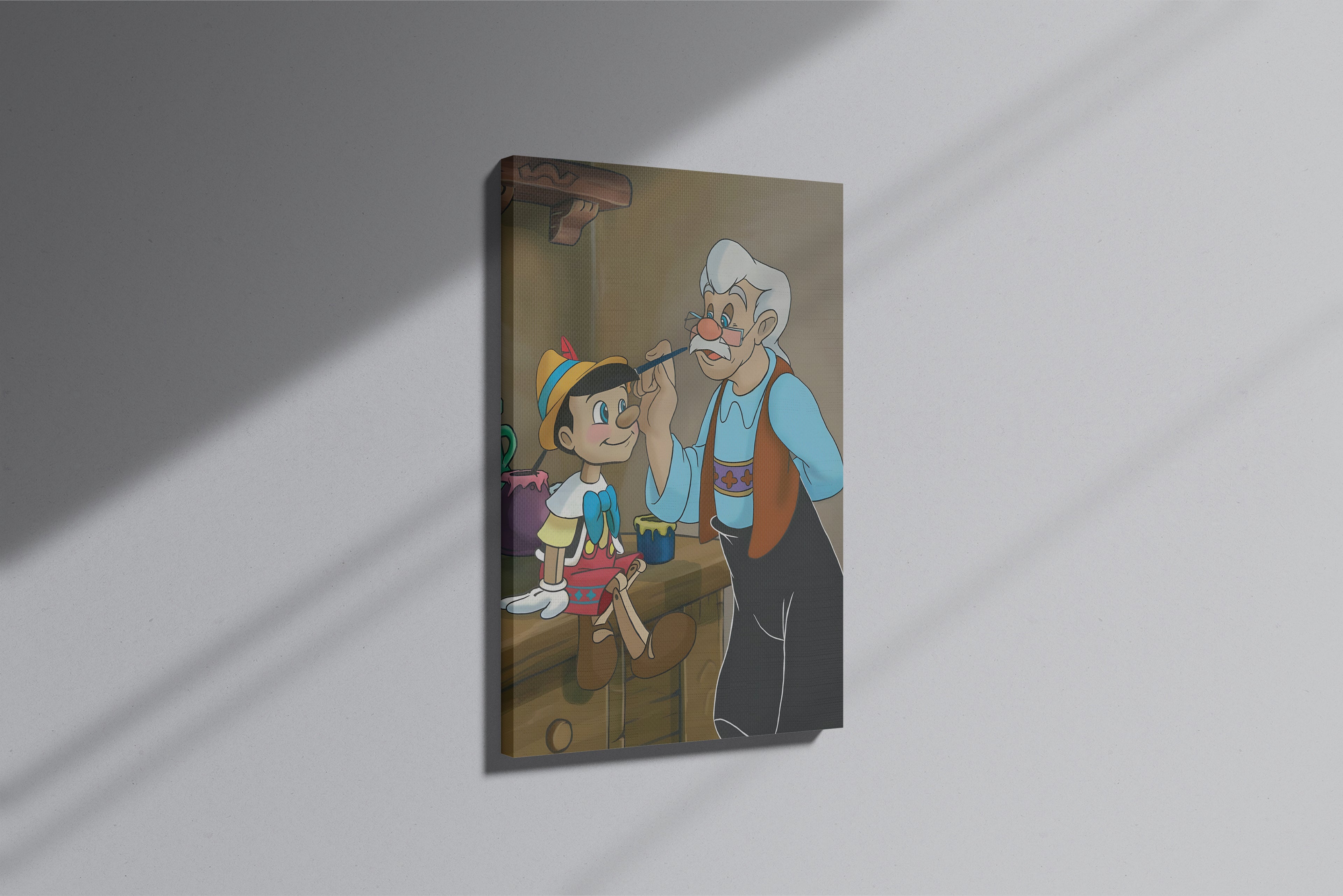 GeekCultcha Disney Pinocchio and Gepetto Premium Canvas Print