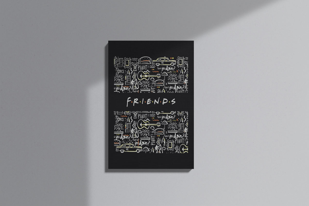 GeekCultcha Friends Themed Premium Canvas Painting