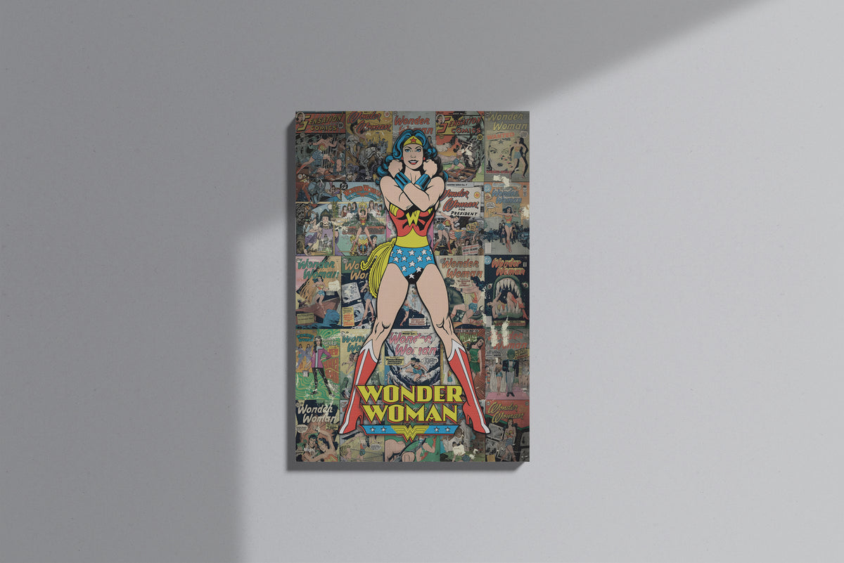 GeekCultcha DC Comics Wonder Woman Premium Canvas Print Retro Style