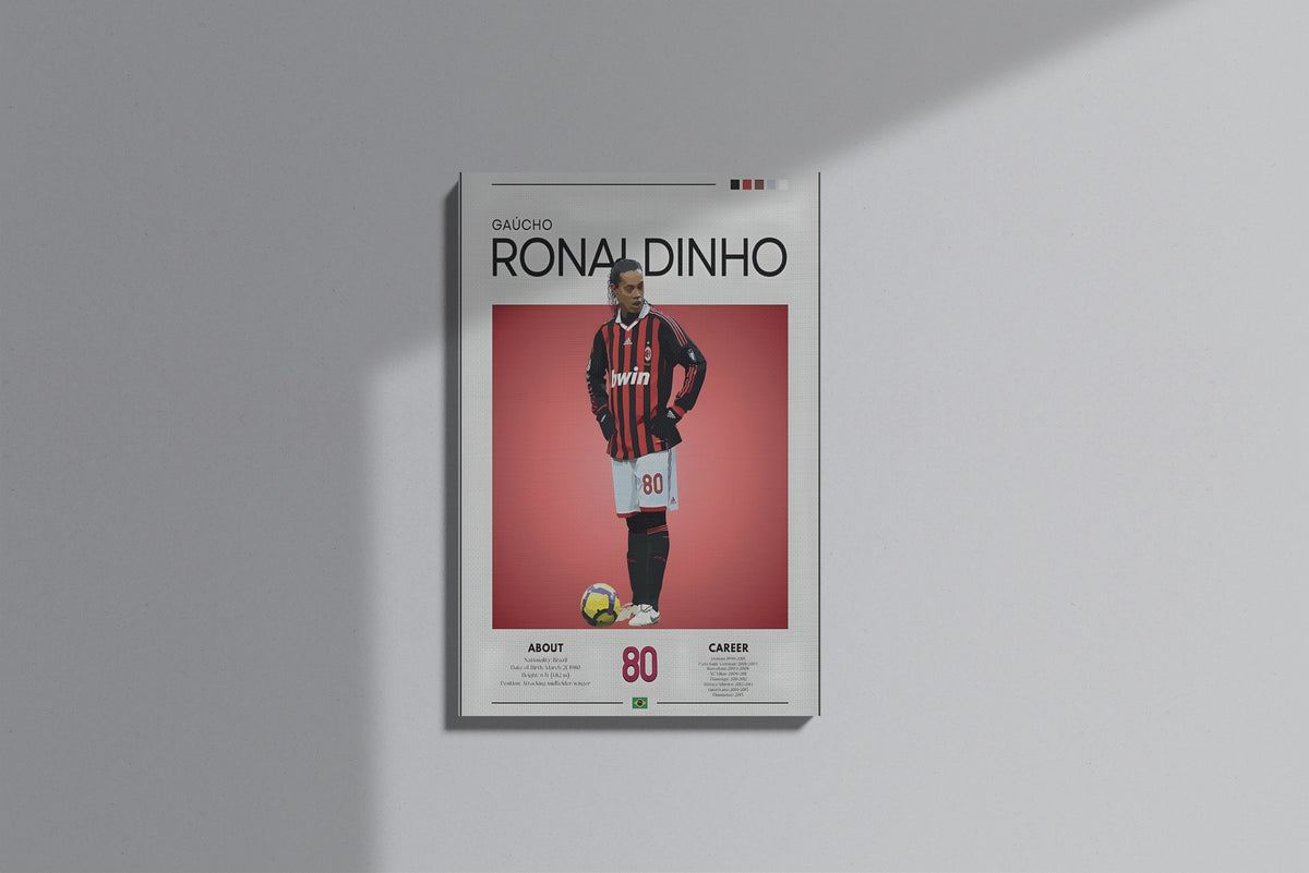GeekCultcha AC Milan Ronaldinho Premium Canvas Print