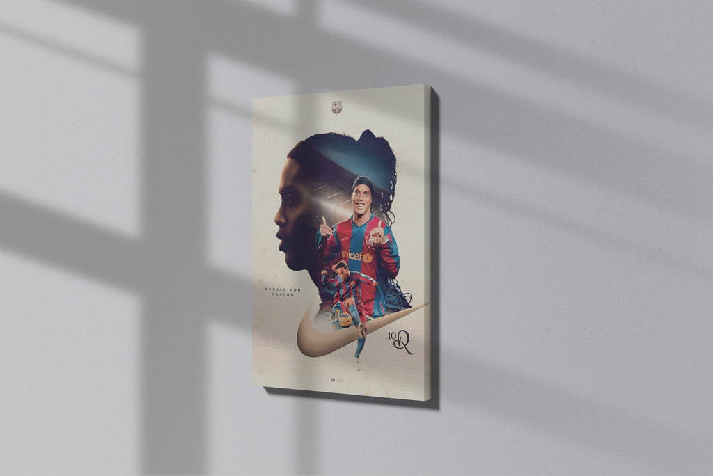 GeekCultcha FC Barcelona Ronaldinho Premium Canvas Print