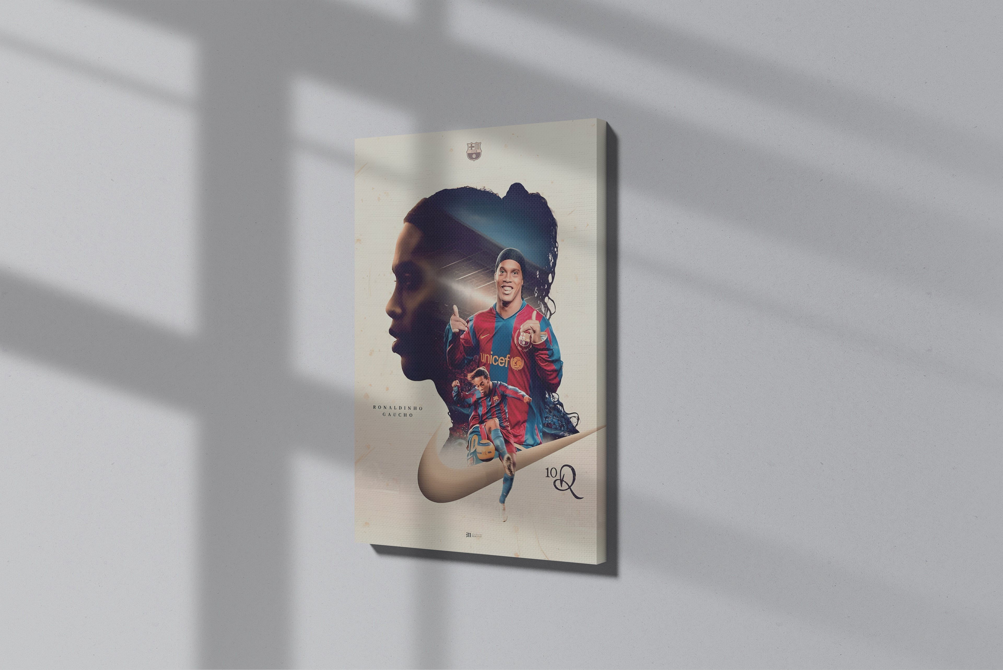 GeekCultcha FC Barcelona Ronaldinho Premium Canvas Print