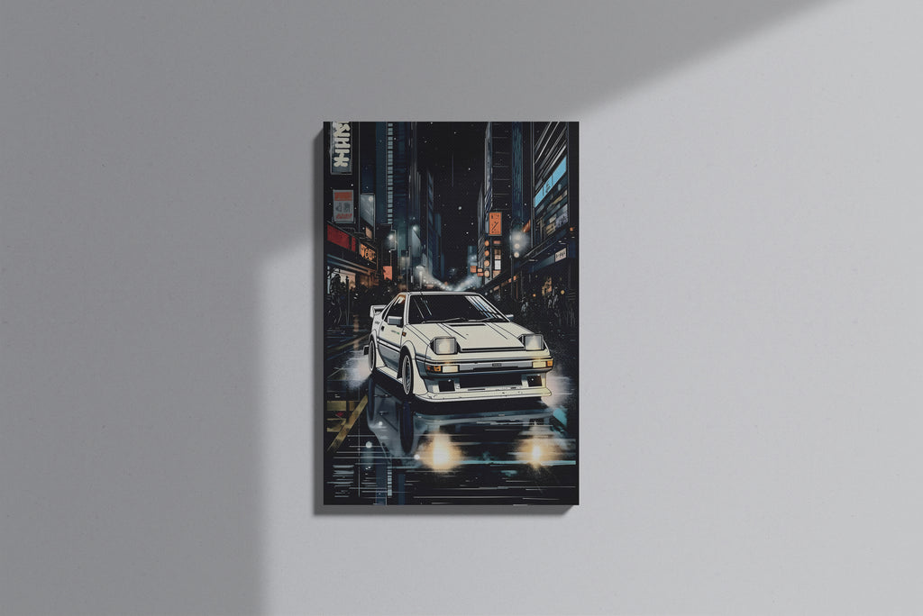 GeekCultcha Initial D Touge Night Race Premium Canvas Painting