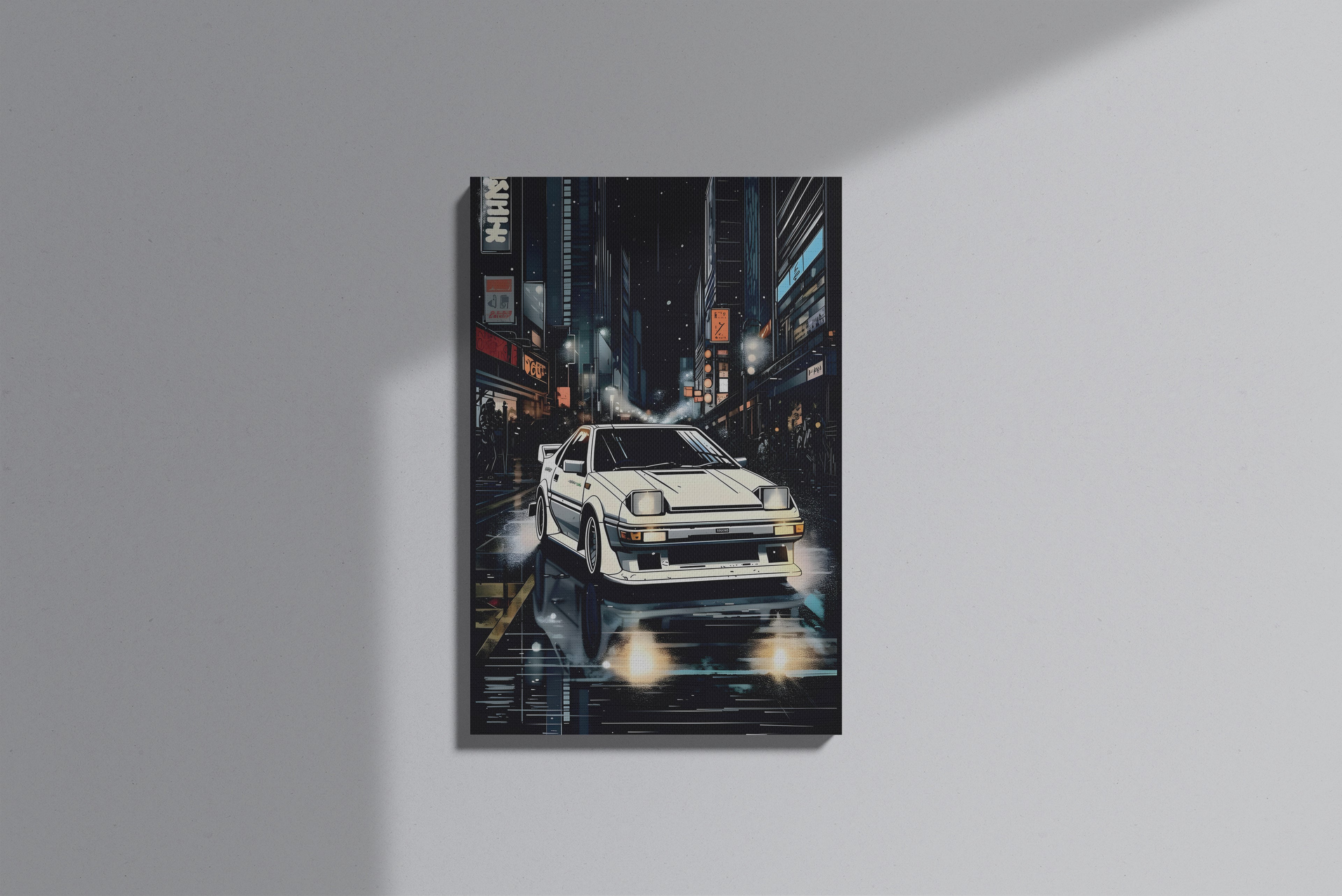 GeekCultcha Initial D Touge Night Race Premium Canvas Painting