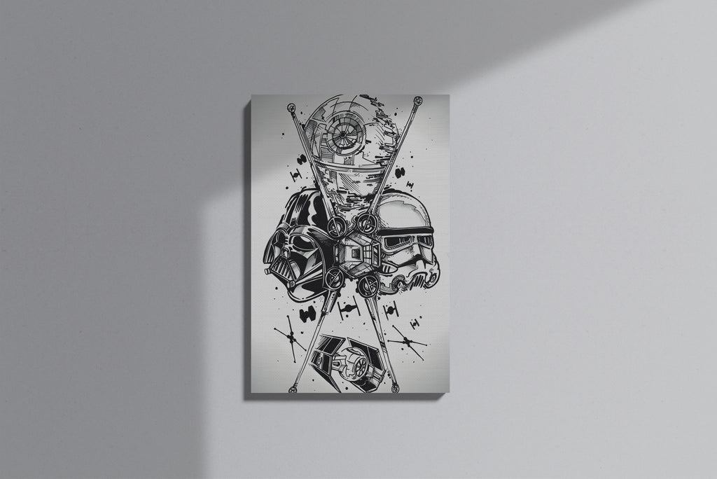 GeekCultcha Star Wars Darth Vader and Stormtrooper Themed Premium Canvas Painting