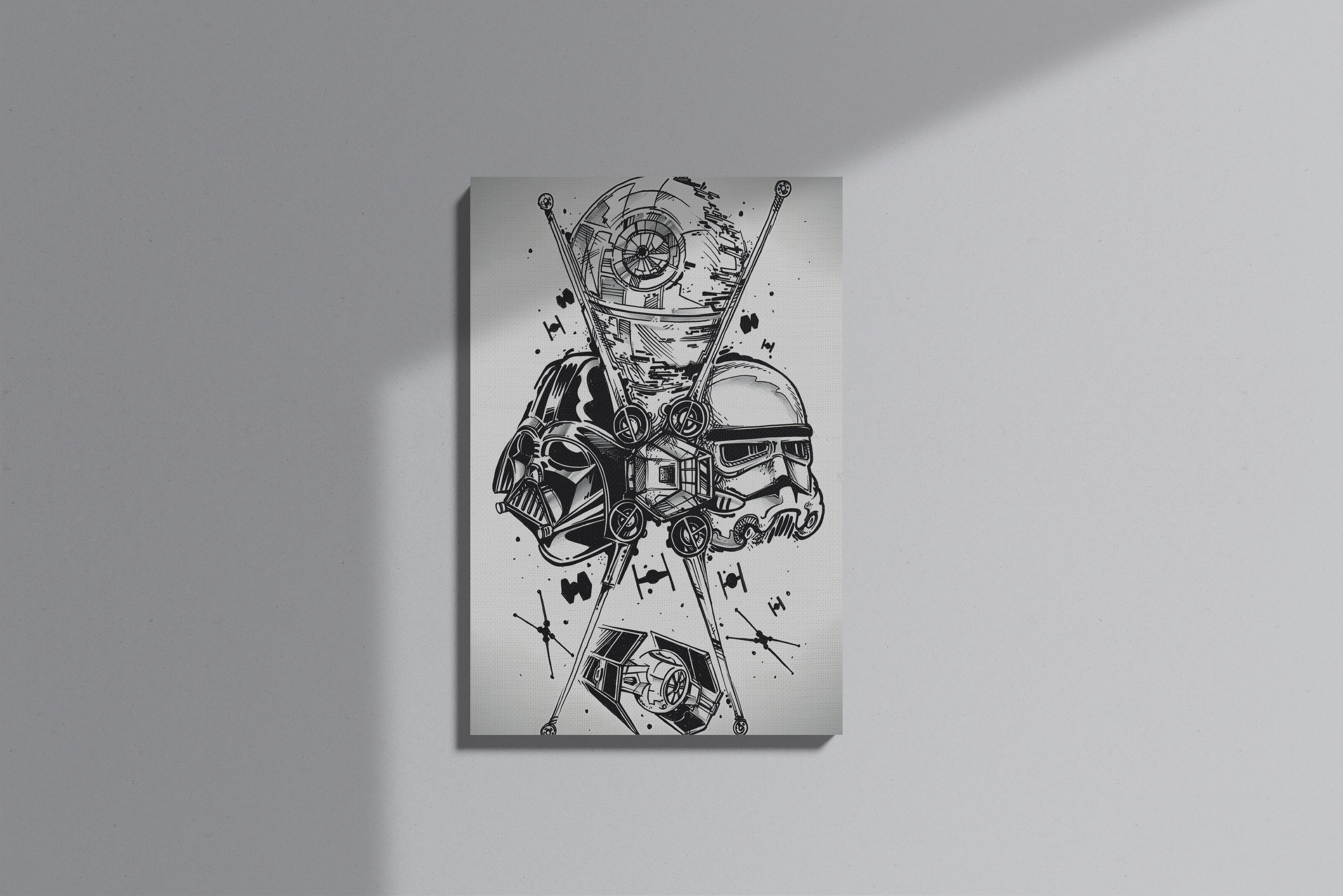 GeekCultcha Star Wars Darth Vader and Stormtrooper Themed Premium Canvas Painting