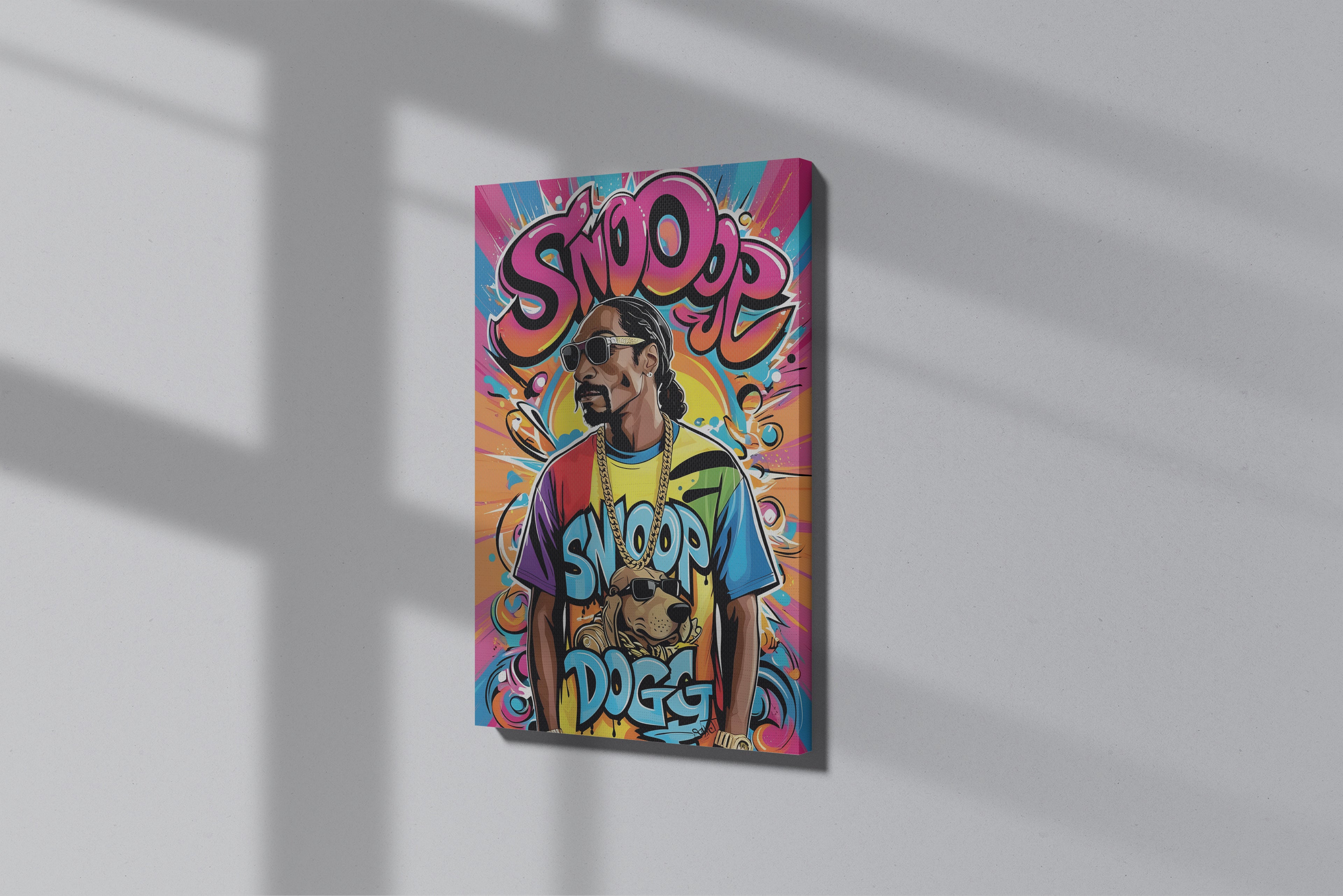 GeekCultcha Snoop Dogg Colorful Design Premium Canvas Painting