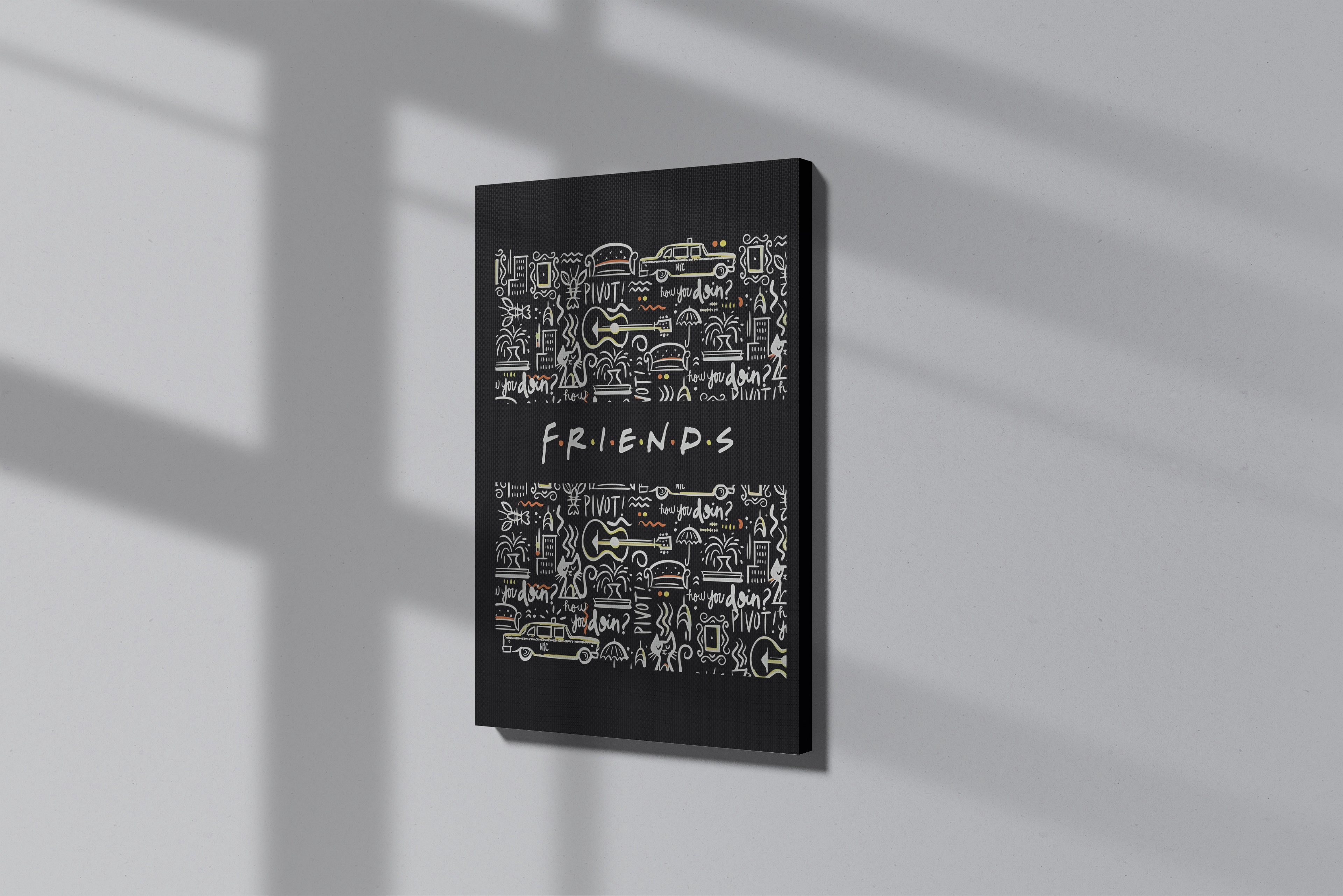 GeekCultcha Friends Themed Premium Canvas Painting