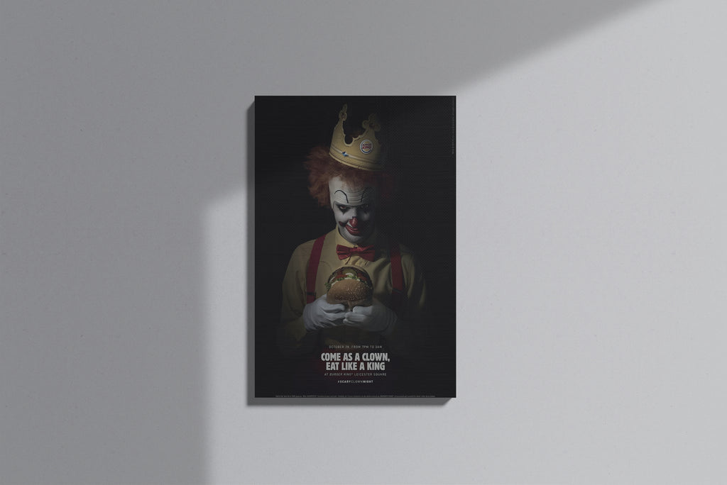 GeekCultcha Burger King Crown and Clown Premium Canvas Painting