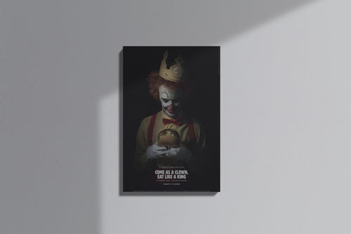 GeekCultcha Burger King Crown and Clown Premium Canvas Painting
