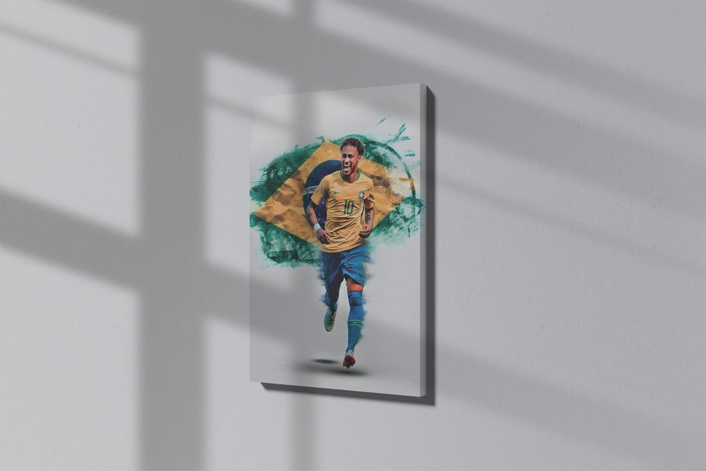 GeekCultcha Brazil Football Neymar Premium Canvas Painting