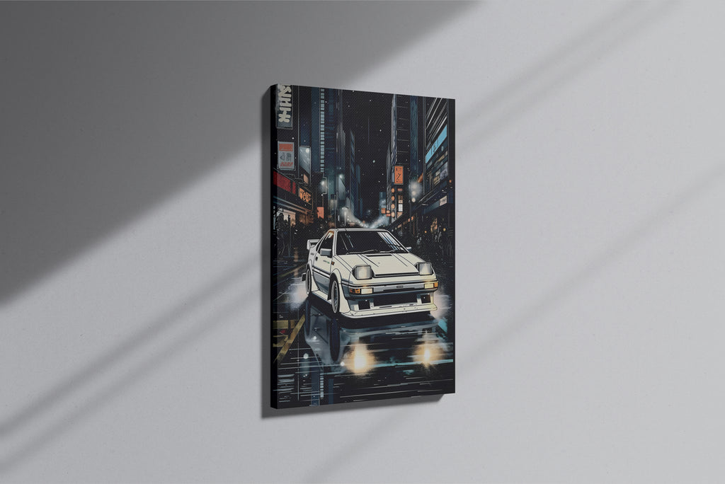 GeekCultcha Initial D Touge Night Race Premium Canvas Painting