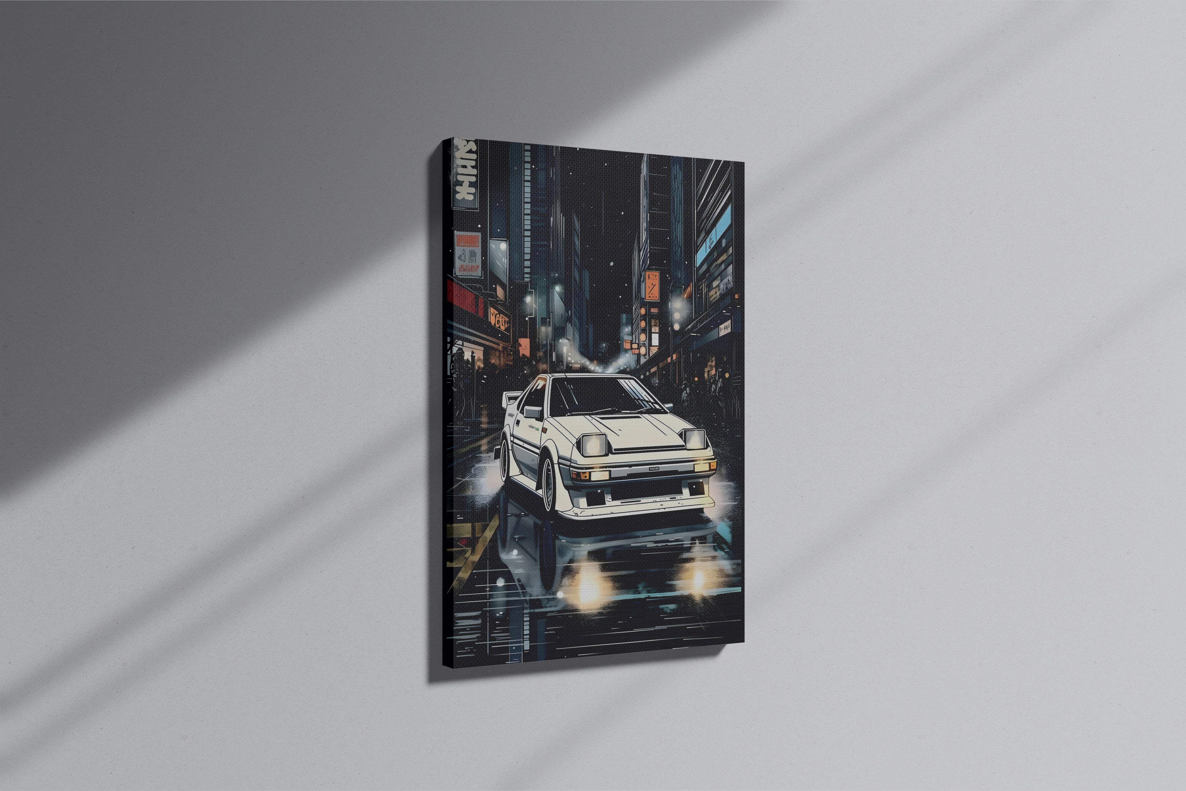 GeekCultcha Initial D Touge Night Race Premium Canvas Painting