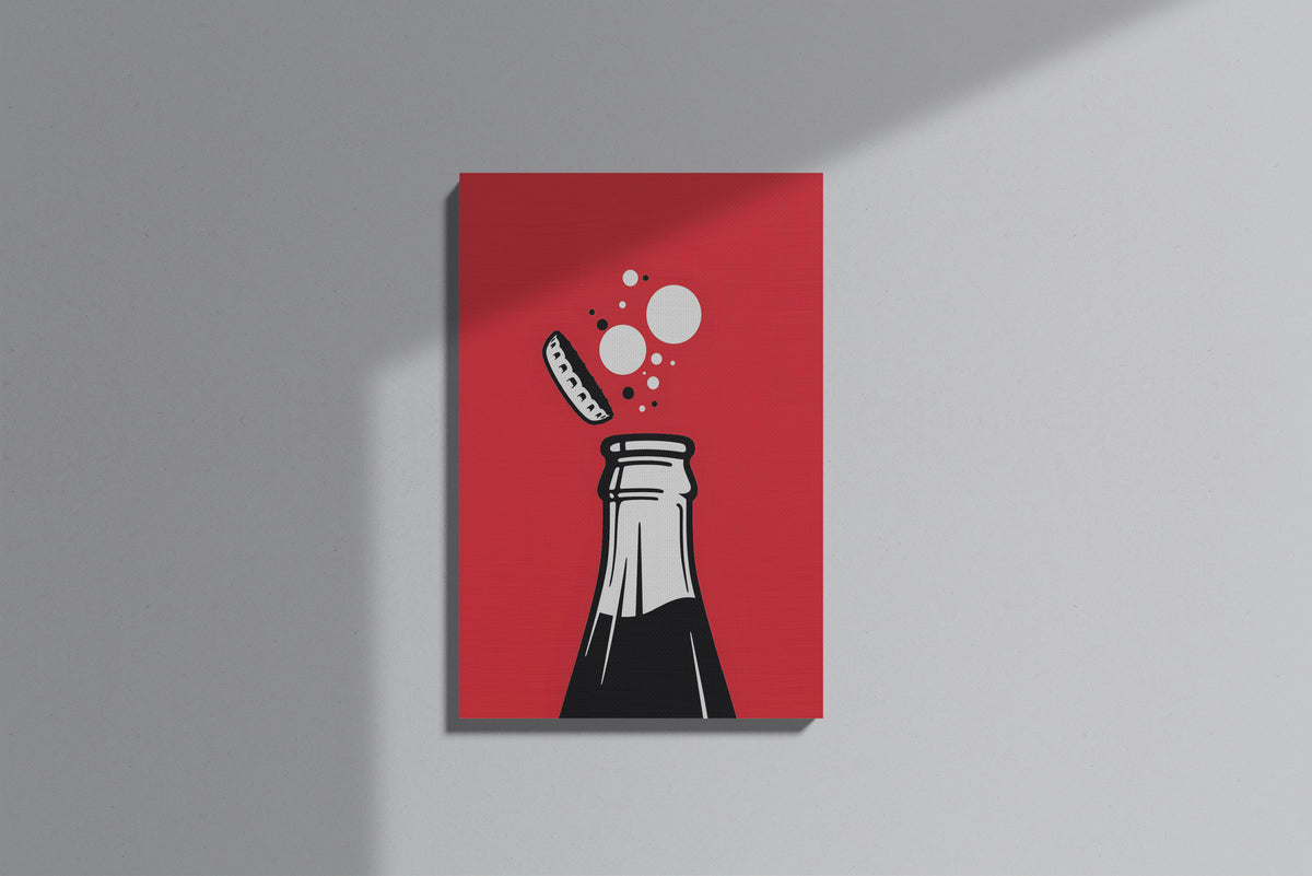 GeekCultcha Coca-Cola Bottle Explosion Premium Canvas Painting