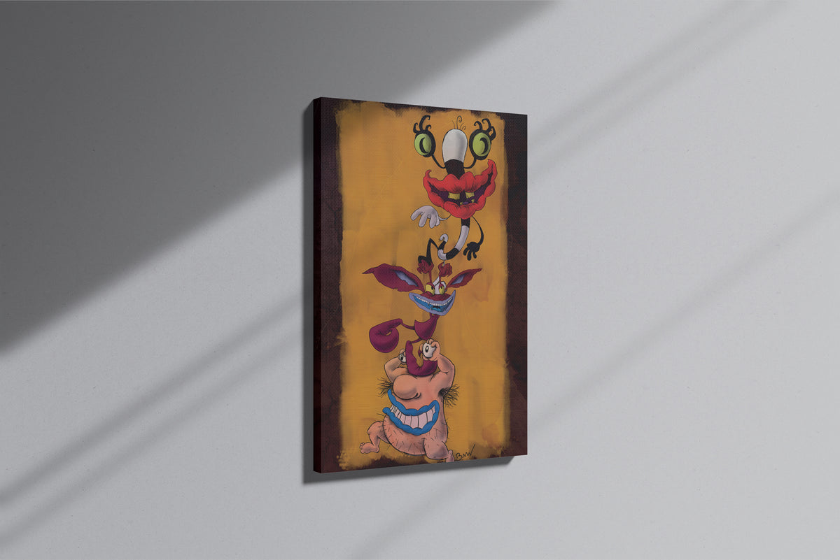 GeekCultcha Aaahh!!! Real Monsters Ickis, Krumm and Oblina Premium Canvas Print