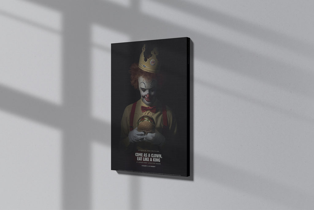 GeekCultcha Burger King Crown and Clown Premium Canvas Painting