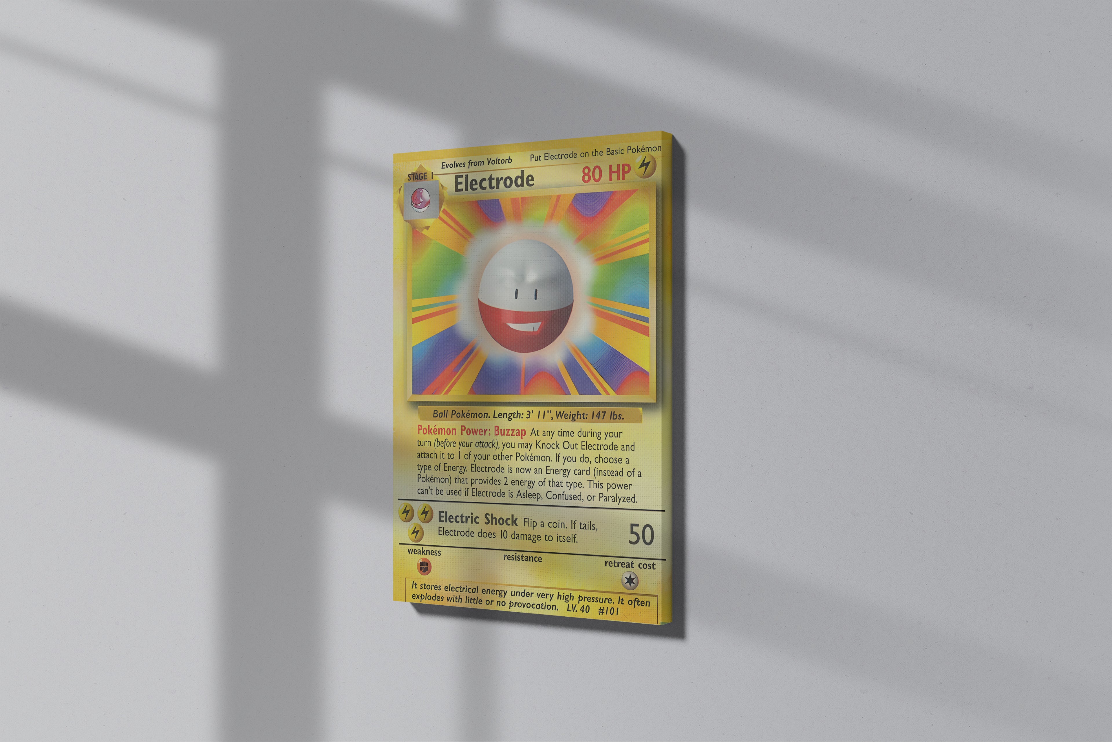 GeekCultcha Pokémon Electrode Premium Canvas Painting Colorful Style