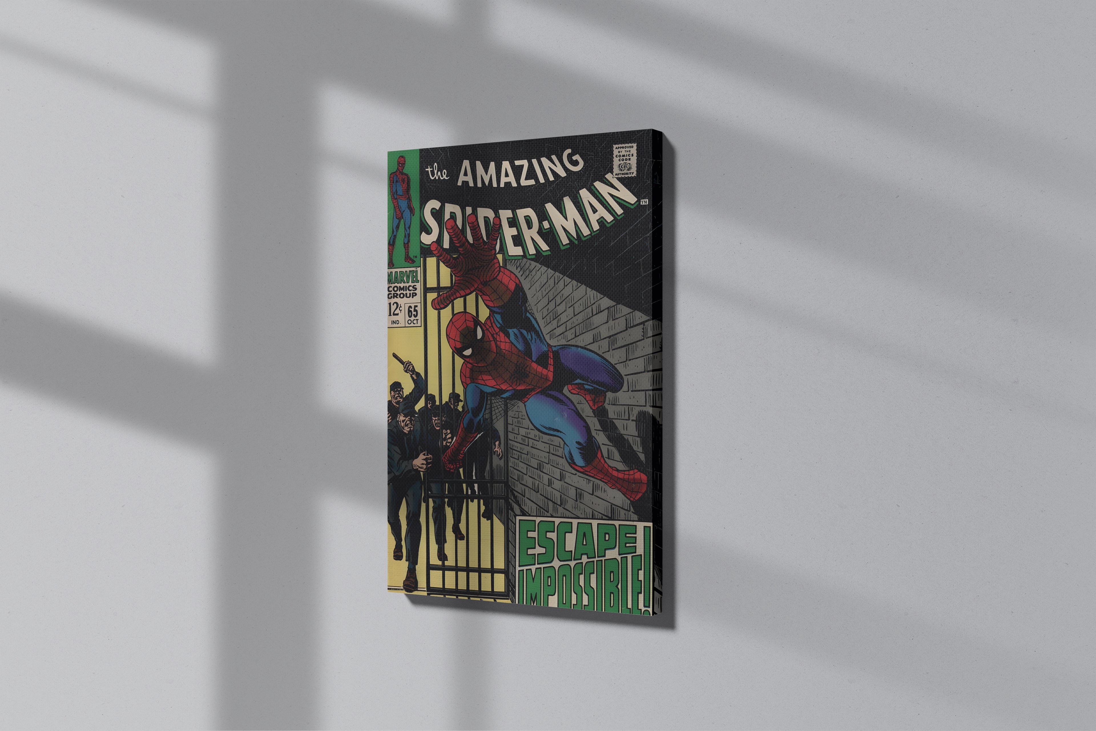 GeekCultcha Marvel Spider-Man Premium Canvas Painting Vintage Style