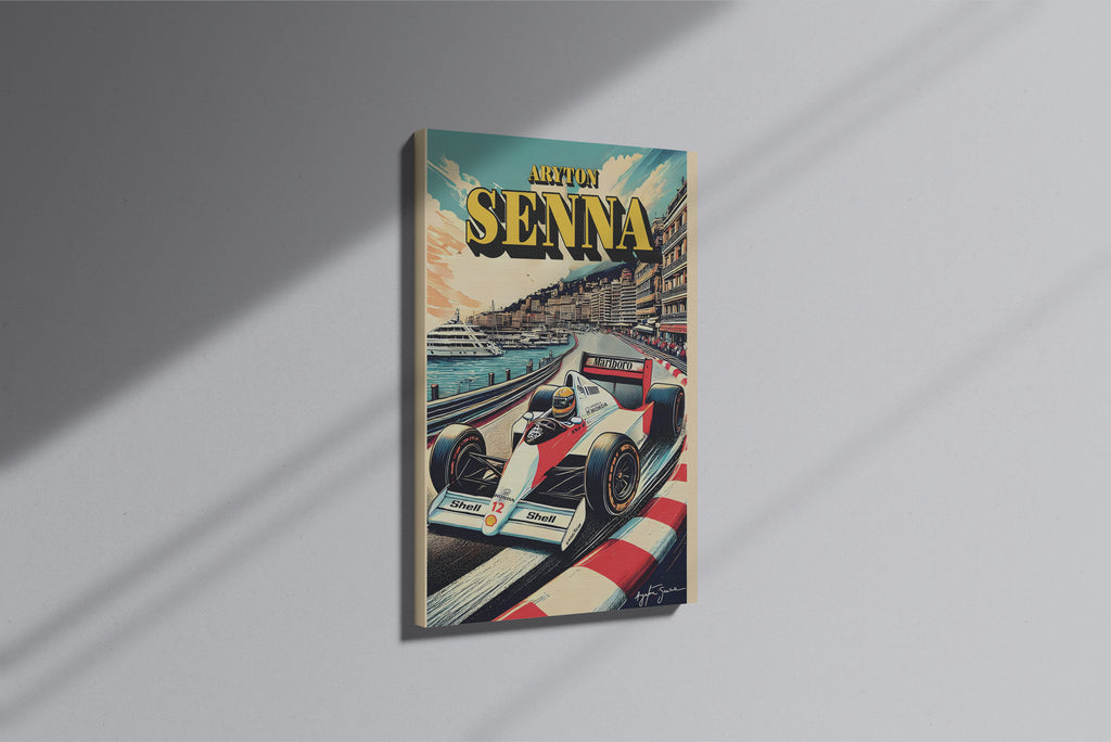 GeekCultcha Ayrton Senna Racing Themed Premium Canvas Painting