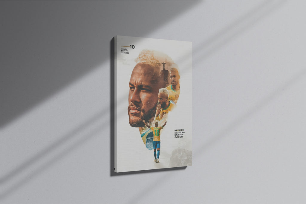 GeekCultcha Brazil Football Team Neymar Premium Canvas Painting