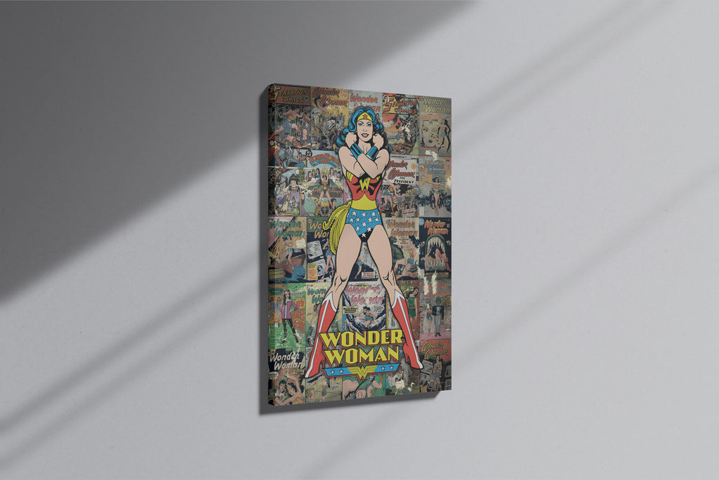 GeekCultcha DC Comics Wonder Woman Premium Canvas Print Retro Style