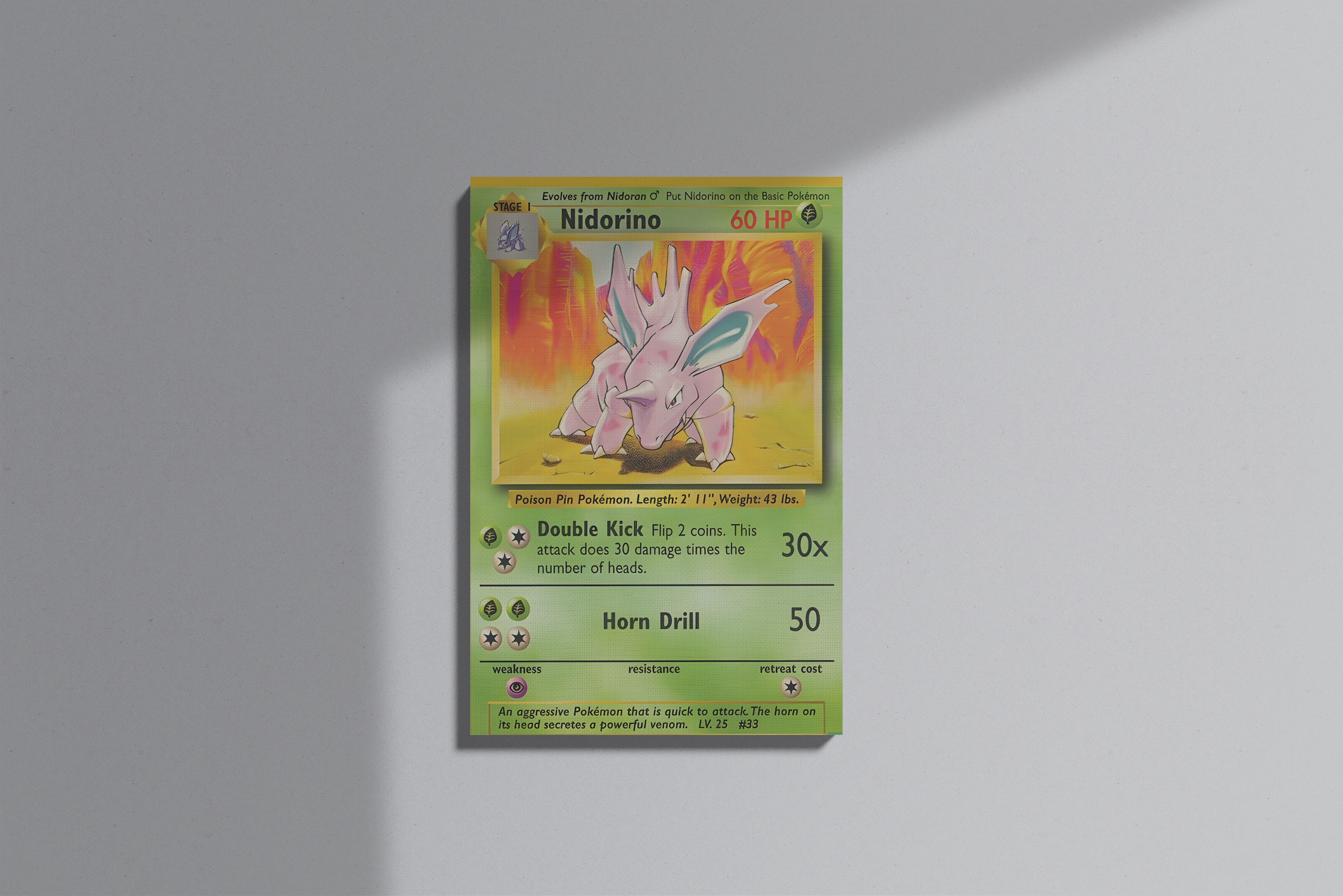 GeekCultcha Pokémon Nidorino Themed Premium Canvas Painting