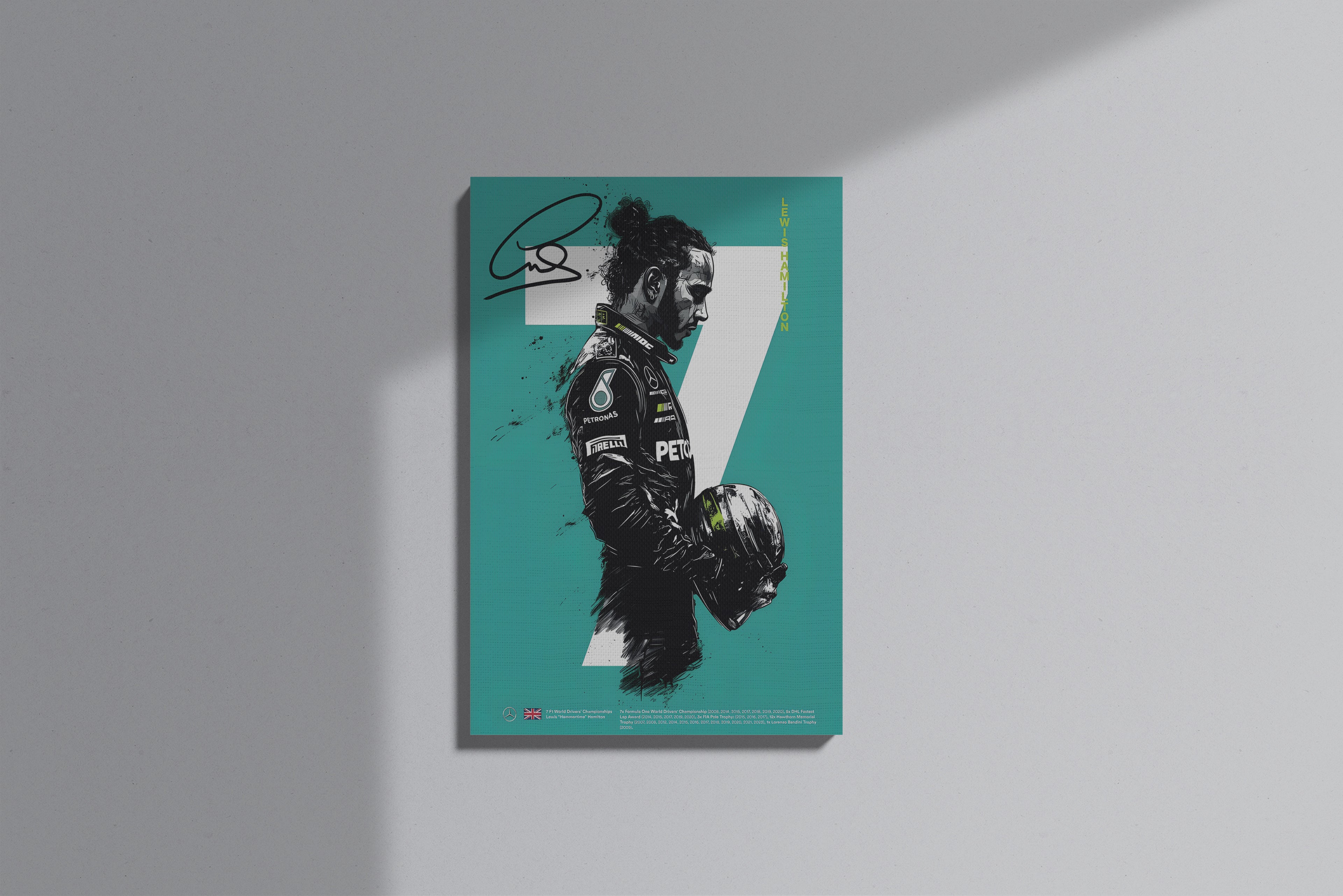 GeekCultcha Mercedes Lewis Hamilton Premium Canvas Print