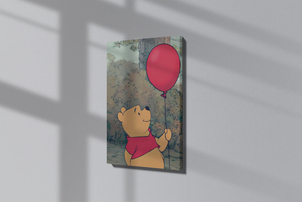 GeekCultcha Winnie the Pooh Balloon Themed Premium Canvas Print
