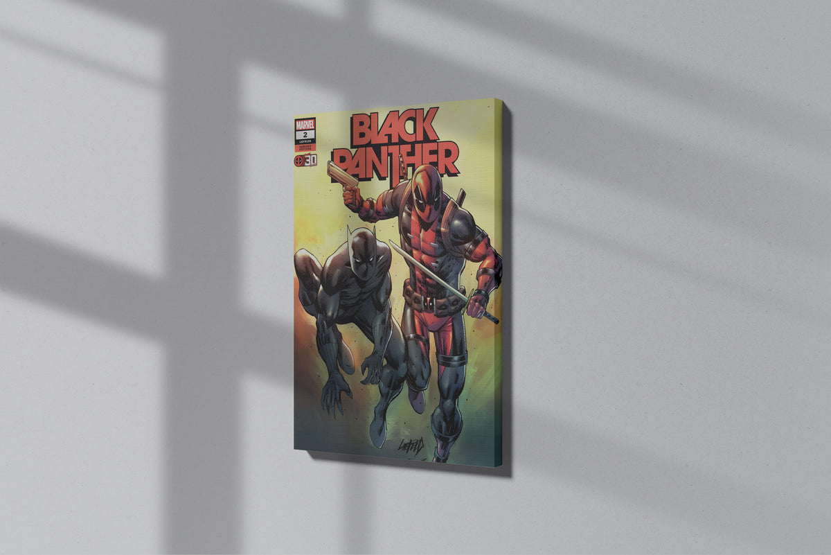 GeekCultcha Marvel Black Panther and Deadpool Premium Canvas Print